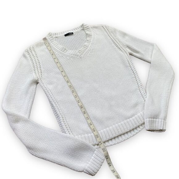 J Crew White Knit Crew Neck Loose Knit Sweater - Picture 7 of 9